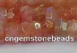 CRB1932 15.5 inches 6*10mm faceted rondelle sunstone beads