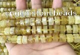 CRB2171 15.5 inches 11mm - 12mm faceted tyre yellow opal beads
