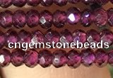 CRB2600 15.5 inches 2*3mm faceted rondelle red garnet beads