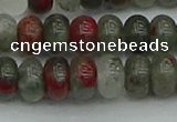 CRB2872 15.5 inches 6*10mm rondelle blood jasper beads