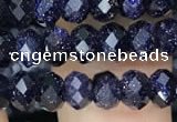 CRB3033 15.5 inches 4*6mm faceted rondelle blue goldstone beads
