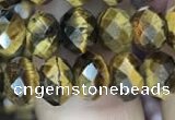 CRB3040 15.5 inches 6*8mm faceted rondelle yellow tiger eye beads