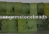 CRB320 15.5 inches 8*12mm tyre matte green rutilated quartz beads