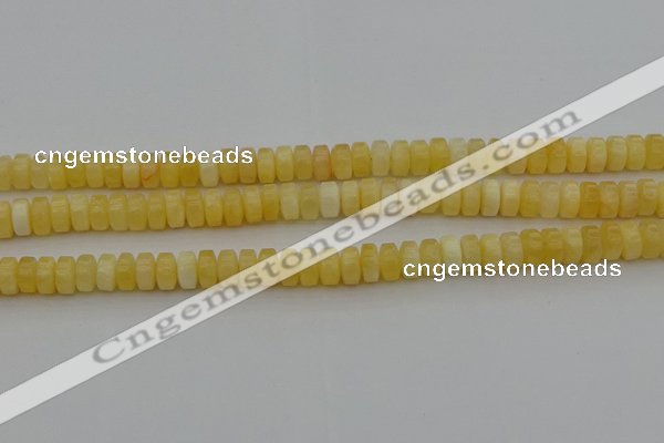 CRB410 15.5 inches 5*8mm rondelle yellow jade beads wholesale