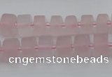 CRB451 15.5 inche 6*10mm tyre matte rose quartz gemstone beads