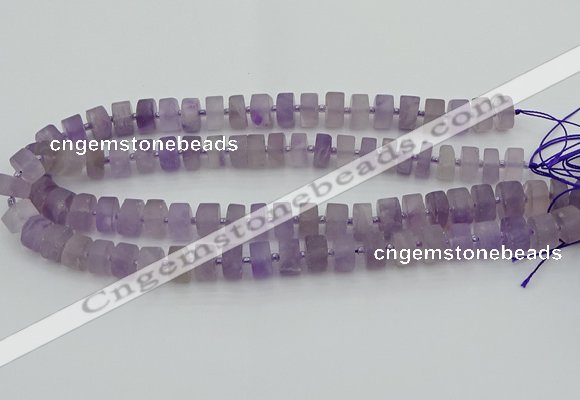 CRB456 15.5 inche 5*8mm tyre matte amethyst gemstone beads