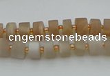 CRB462 15.5 inche 5*8mm tyre matte moonstone gemstone beads