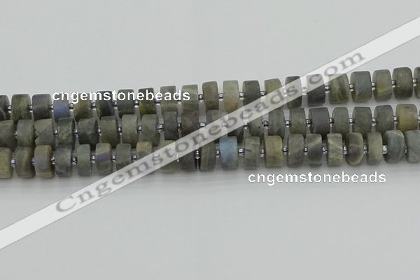 CRB485 15.5 inches 8*14mm tyre labradorite gemstone beads