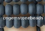 CRB5016 15.5 inches 4*6mm rondelle matte black agate beads wholesale