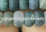 CRB5068 15.5 inches 5*8mm rondelle matte moss agate beads wholesale