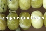 CRB5165 15.5 inches 5*8mm faceted rondelle yellow pine turquoise beads