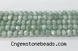 CRB5655 15.5 inches 6*10mm-7*11mm faceted rondelle green angel skin beads wholesale
