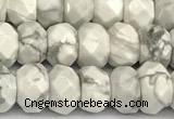 CRB5790 15 inches 4*6mm, 5*8mm faceted rondelle white howlite beads