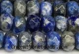 CRB5813 15 inches 4*6mm, 5*8mm, 6*10mm faceted rondelle lapis lazuli beads