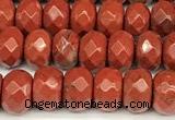 CRB5830 15 inches 4*6mm, 5*8mm faceted rondelle red jasper beads