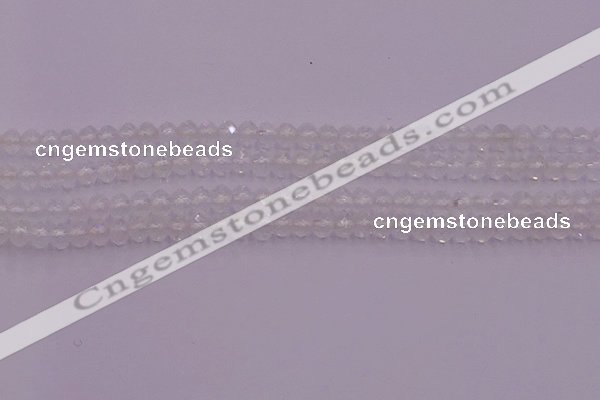 CRB709 15.5 inches 3*4mm faceted rondelle white crystal beads