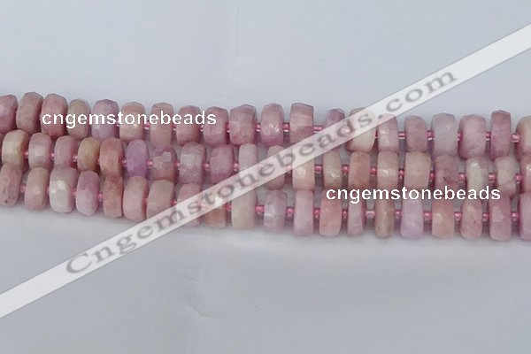 CRB828 15.5 inches 8*14mm faceted rondelle kunzite beads