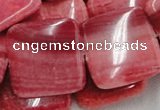 CRC15 16 inches 30*30mm square rhodochrosite beads wholesale