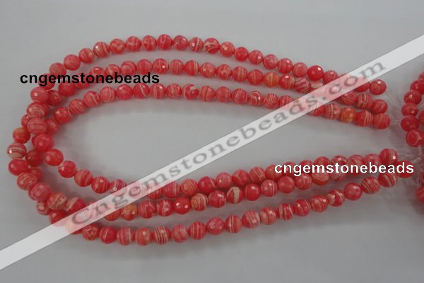 CRC403 15.5 inches 10mm faceted round synthetic rhodochrosite beads