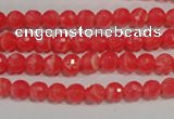 CRC511 15.5 inches 6mm faceted round synthetic rhodochrosite beads