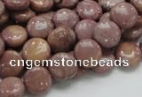 CRC71 15.5 inches 10mm flat round rhodochrosite gemstone beads