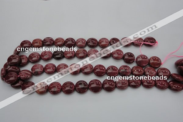 CRC815 15.5 inches 14mm flat round Brazilian rhodochrosite beads