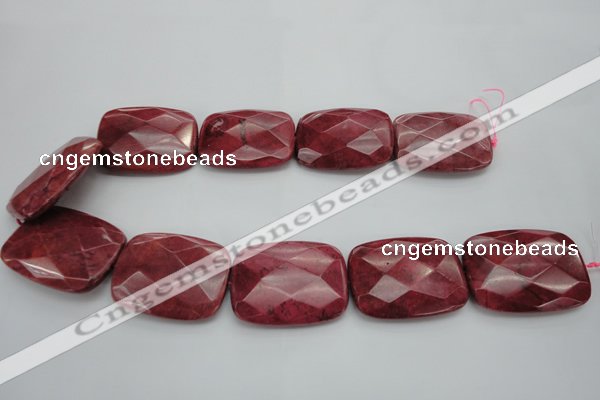 CRC853 15.5 inches 30*40mm faceted rectangle Brazilian rhodochrosite beads
