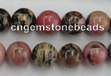 CRD04 15.5 inches 12mm round natural rhodonite gemstone beads