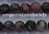 CRD25 15.5 inches 8mm round matte rhodonite beads wholesale
