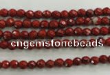 CRE151 15.5 inches 4mm faceted round red jasper beads wholesale