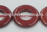 CRE22 16 inches 30mm donut natural red jasper beads wholesale