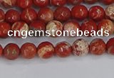 CRE330 15.5 inches 4mm faceted round red jasper beads