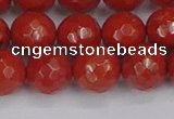 CRE342 15.5 inches 12mm faceted round red jasper beads