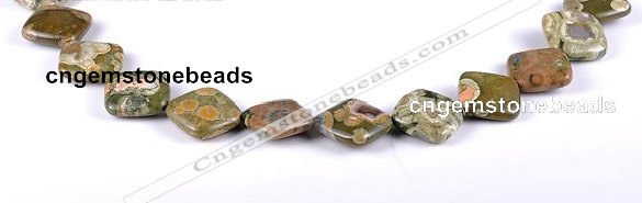 CRH05 15*15mm rhombic natural rhyolite gemstone beads Wholesale