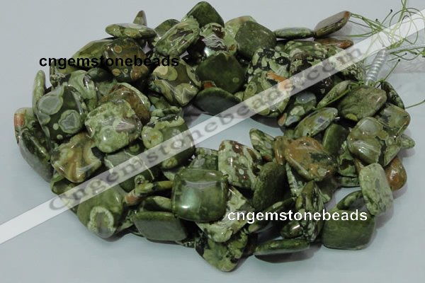 CRH22 15.5 inches 20*20mm rhombic rhyolite beads wholesale