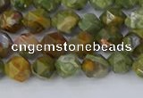 CRH541 15.5 inches 6mm faceted nuggets rhyolite beads wholesale