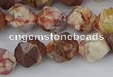 CRH550 15.5 inches 12mm faceted nuggets rhyolite gemstone beads