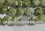 CRH554 15.5 inches 8mm faceted nuggets matte rhyolite gemstone beads
