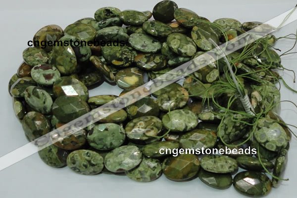 CRH92 15.5 inches 18*25mm faceted oval rhyolite beads wholesale