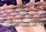 CRI304 15.5 inches 10*25mm rice moonstone beads wholesale