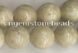 CRJ622 15.5 inches 8mm round white fossil jasper beads wholesale