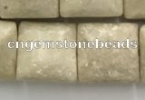CRJ638 15.5 inches 12*12mm square white fossil jasper beads wholeasle