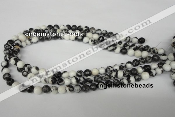 CRO100 15.5 inches 8mm round black & white jasper beads wholesale