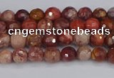 CRO1188 15.5 inches 4mm faceted round red porcelain beads