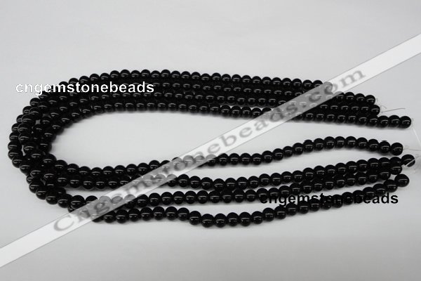 CRO21 15.5 inches 6mm round black agate gemstone beads wholesale