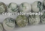 CRO390 15.5 inches 14mm round tree agate beads wholesale