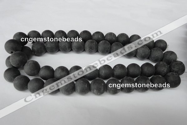 CRO421 15.5 inches 16mm round blackstone beads wholesale