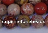 CRO875 15.5 inches 14mm round red porcelain beads wholesale