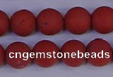CRO944 15.5 inches 12mm round matte red jasper beads wholesale