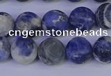 CRO953 15.5 inches 10mm round matte sodalite beads wholesale